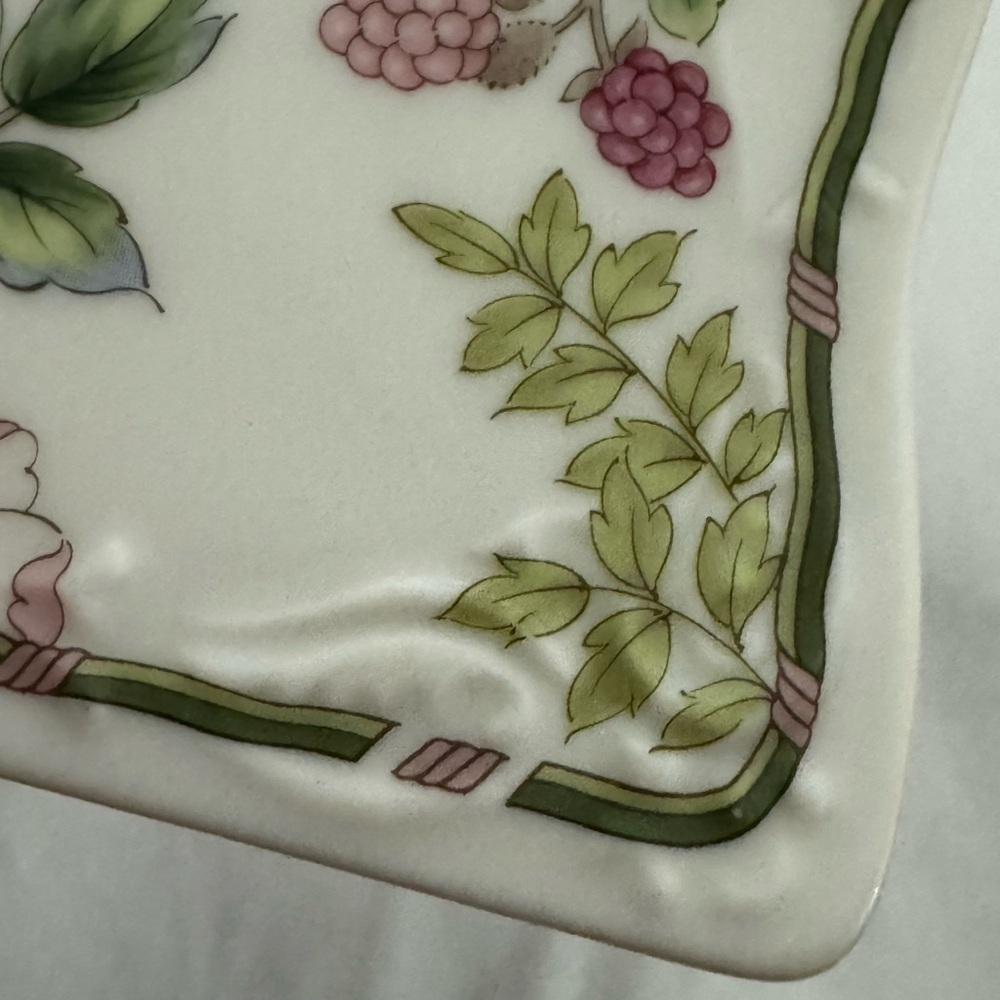 VTG Porcelain Cheese Board Flowers & Berries Andrea Sadek Cottage Trivet Decor - Picture 9 of 9
